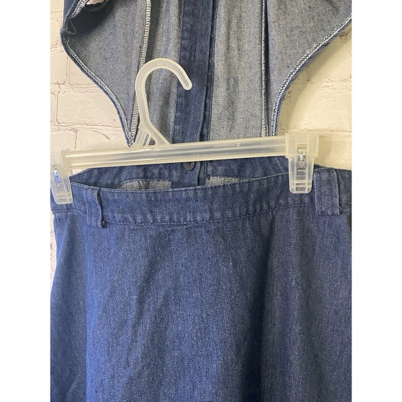 Bamms ARTSY DOUBLE SLIT HALTER DENIM MAXI Large - Picture 7 of 7